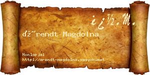 Árendt Magdolna névjegykártya